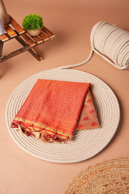 Maroon | Tissue Jamdani Design