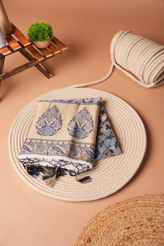 Blue | Organza Jamdani Design