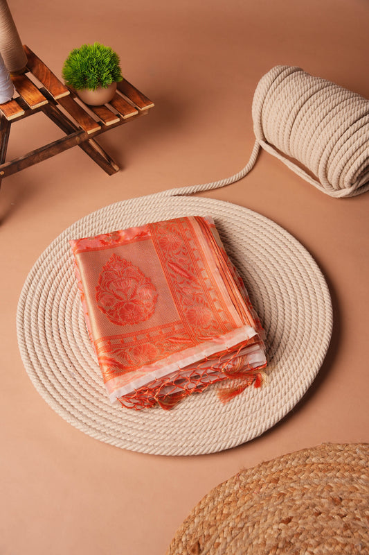 Carrot | Organza Jamdani Design