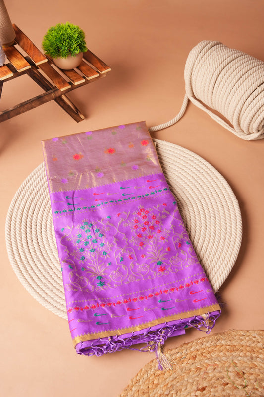 Gold and Purple | Tissue Banarasi Design