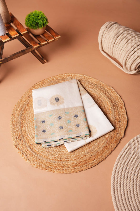 Cream | Nylon Banarasi Design