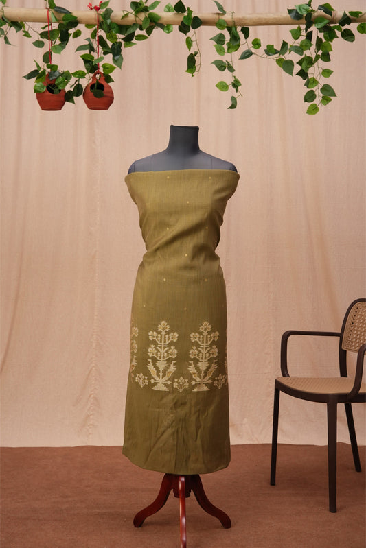 Arnika | 3-Piece Olive Green Unstitched Viscose Suit Set