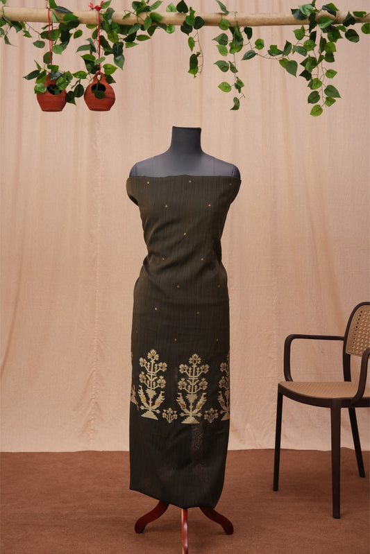 Arnika | 3-Piece Black Unstitched Viscose Suit Set