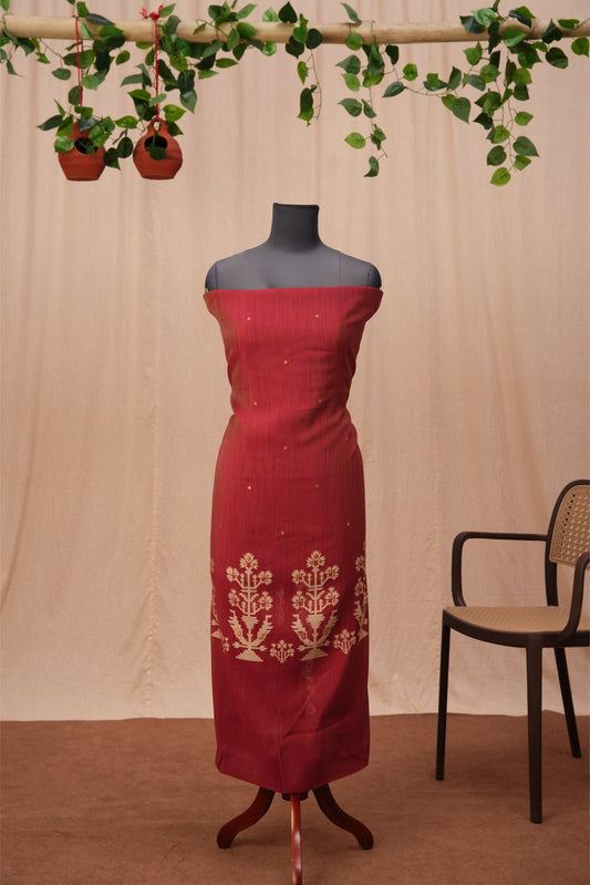 Arnika | 3-Piece Maroon Unstitched Viscose Suit Set