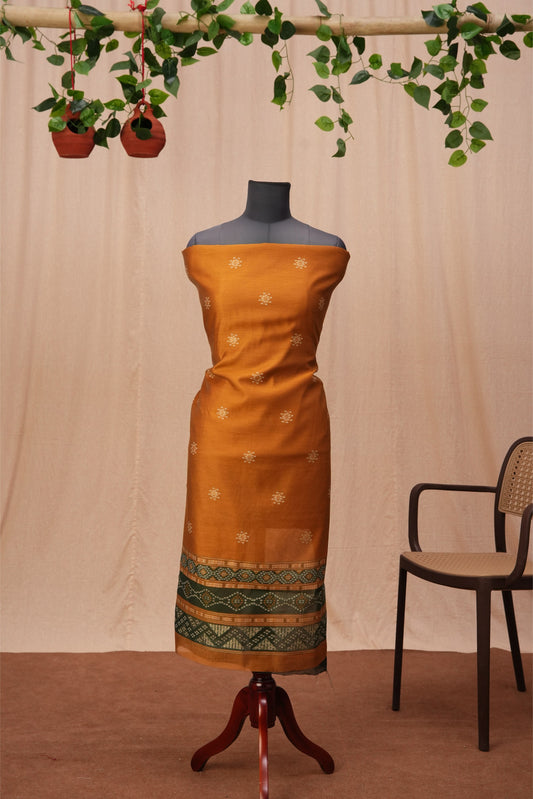 Varnika |3-Piece Mustard Unstitched Soft Polyester Suit Set