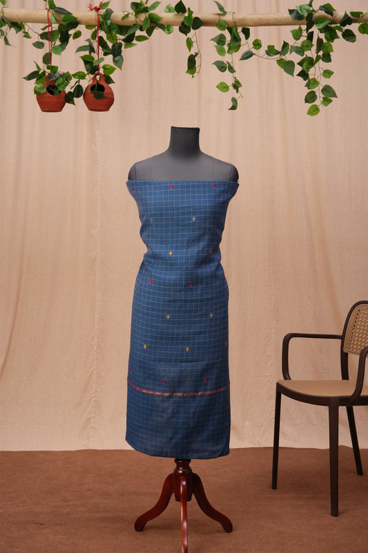 TanaBaana | 3-Piece Blue Unstitched Viscose Suit Set