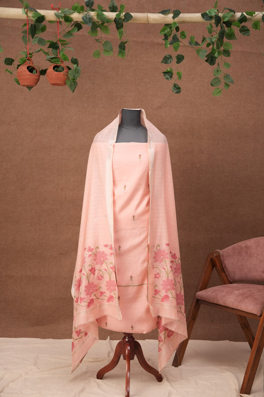 Gulvani | 3-Piece Gajary & Mossgreen Unstitched Viscose Suit Set