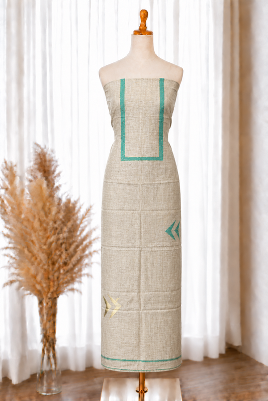 Mint Shimmer Jamdani Unstitched Set