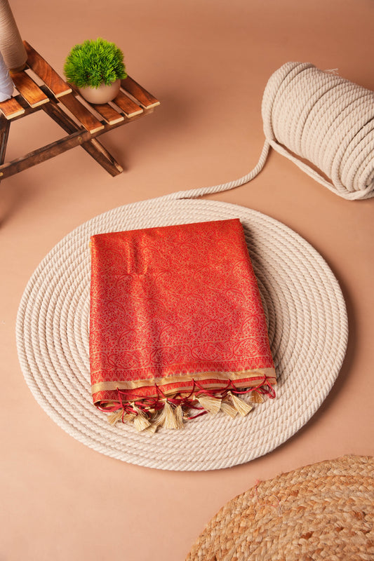 Maroon | Tissue Jamdani Design Saree