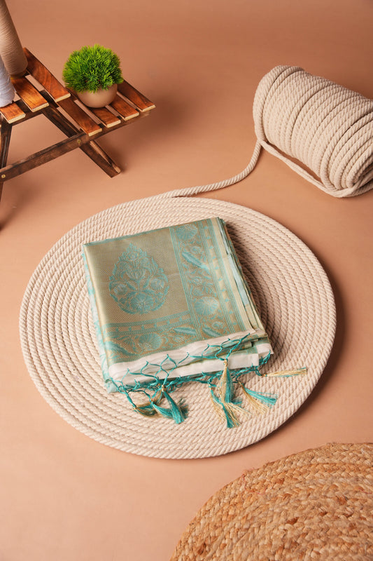Mint | Organza Jamdani Design Saree