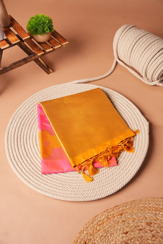 Honey and Pink | Artificial Silk Floral Design Saree