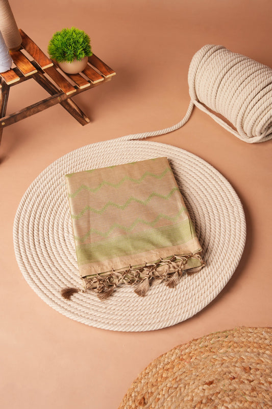 Mossgreen | Bhagalpuri Silk Ikat Design Saree