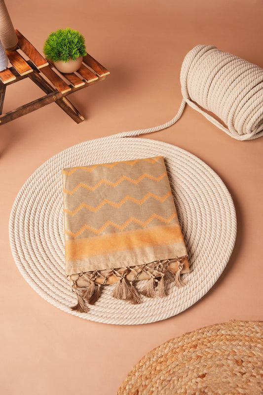 Fusion gold |  Bhagalpuri Silk Ikat Design Saree