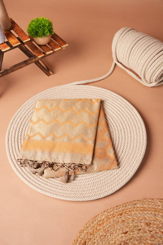 Fusion gold |  Bhagalpuri Silk Ikat Design Saree