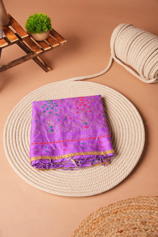 Gold and Purple | Tissue Banarasi Design Saree