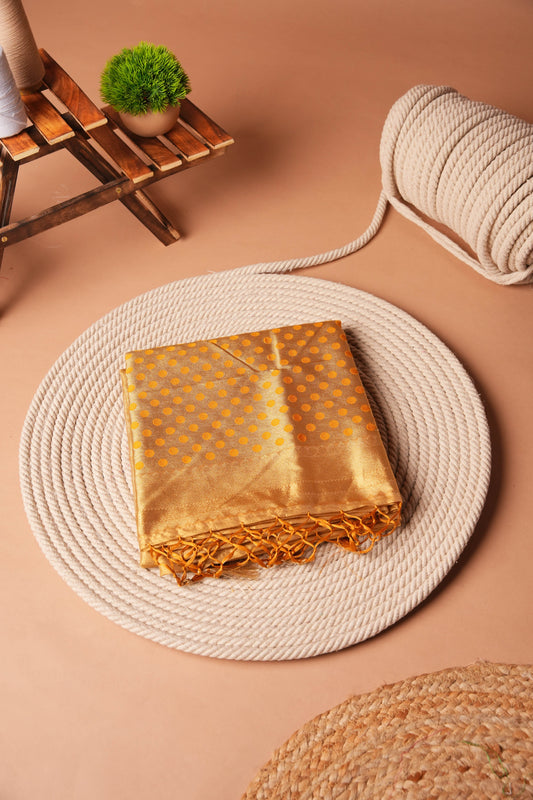 Gold + Honey | Tissue Jamdani Design Saree