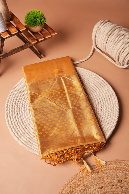 Gold + Honey | Tissue Jamdani Design Saree