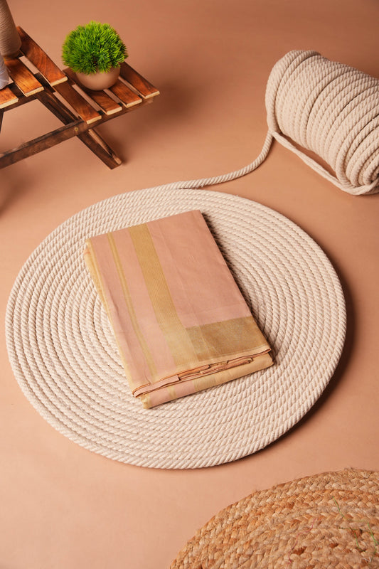 Chiku and Bubblegum | Polyester Ikat Design Saree