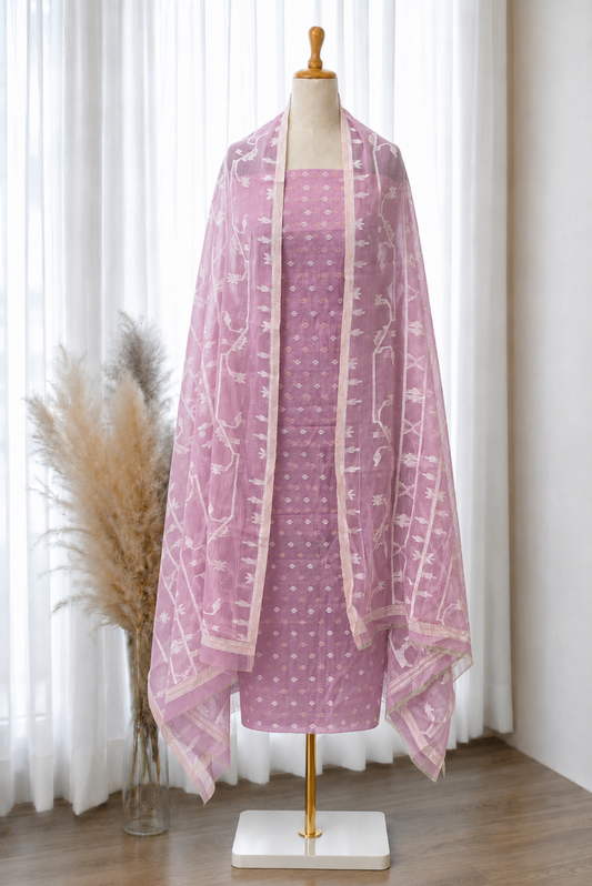 Bubblegum Cotton Top with Dupatta